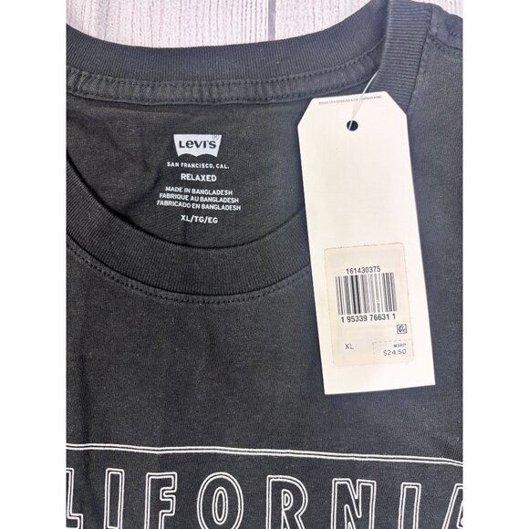 Levis Black California Graphic Mens T-Shirt XL Relaxed Fit 100% Cotton - Picture 4 of 7